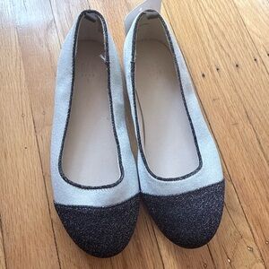 GAP Two-Tone Glitter Ballet Flats in Silver and Black